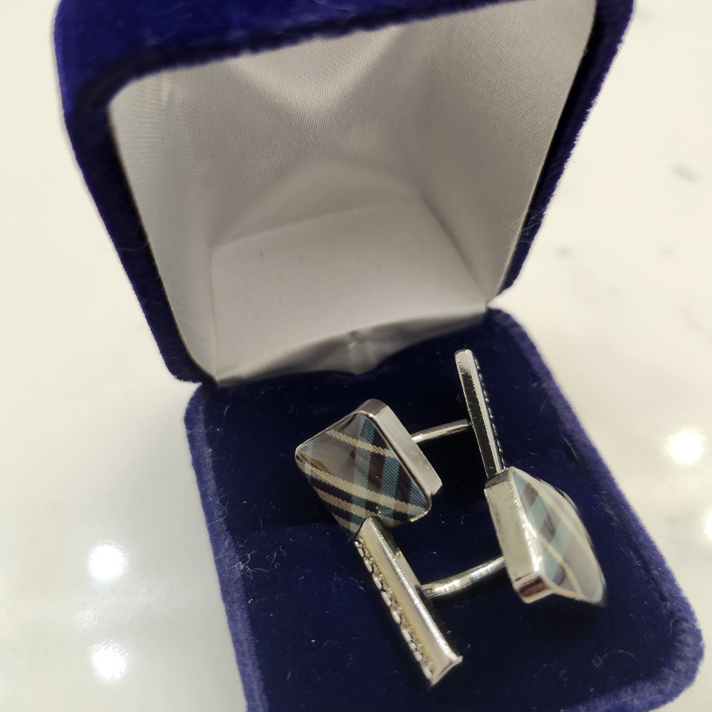 Burberry Cufflinks Square NWT - image 4